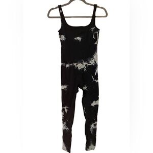 Black and White Tie-Dye Jumpsuit